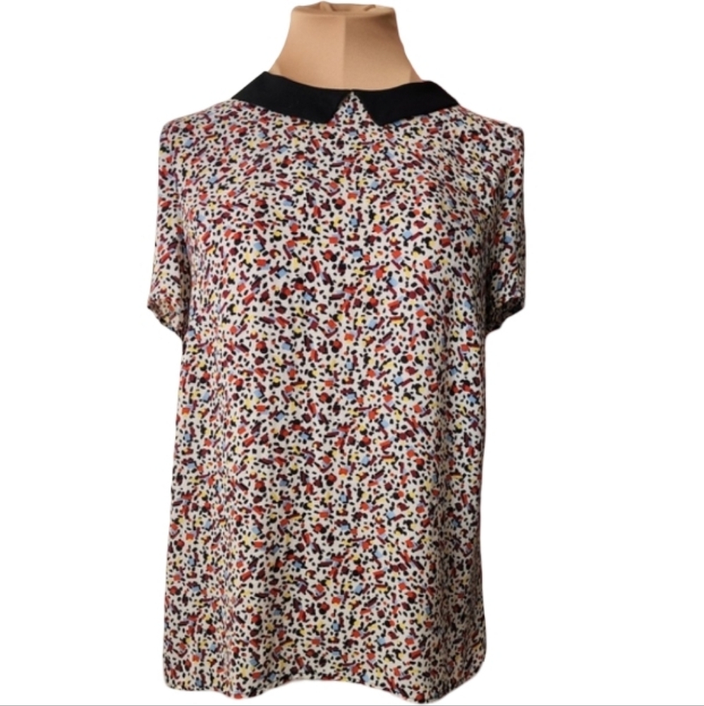 Promod‎ Confetti Back Buttoned Blouse Women's Size 4